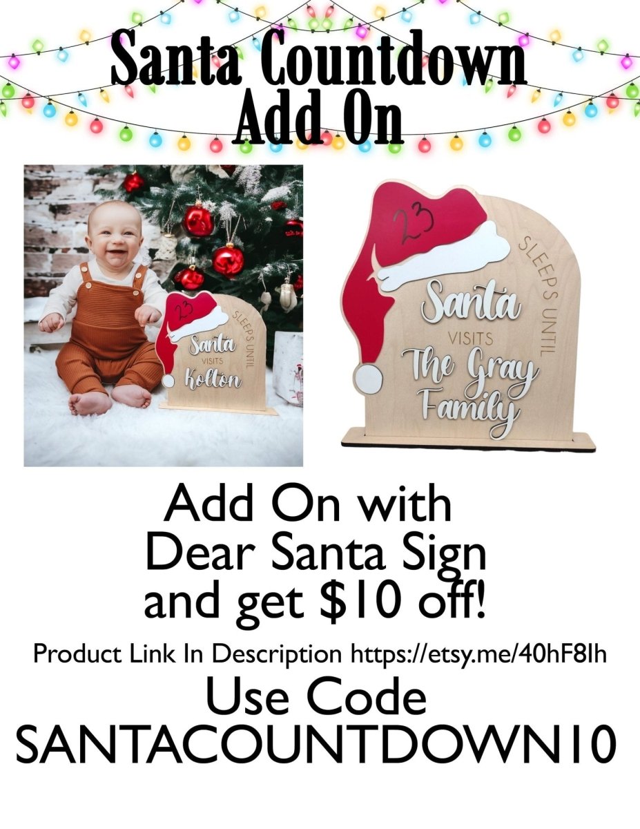 Dear Santa Dry Erase Personalized Christmas Sign, Christmas Eve Gift, Milestone Photo Prop for Children, Kids, Baby's First Christmas