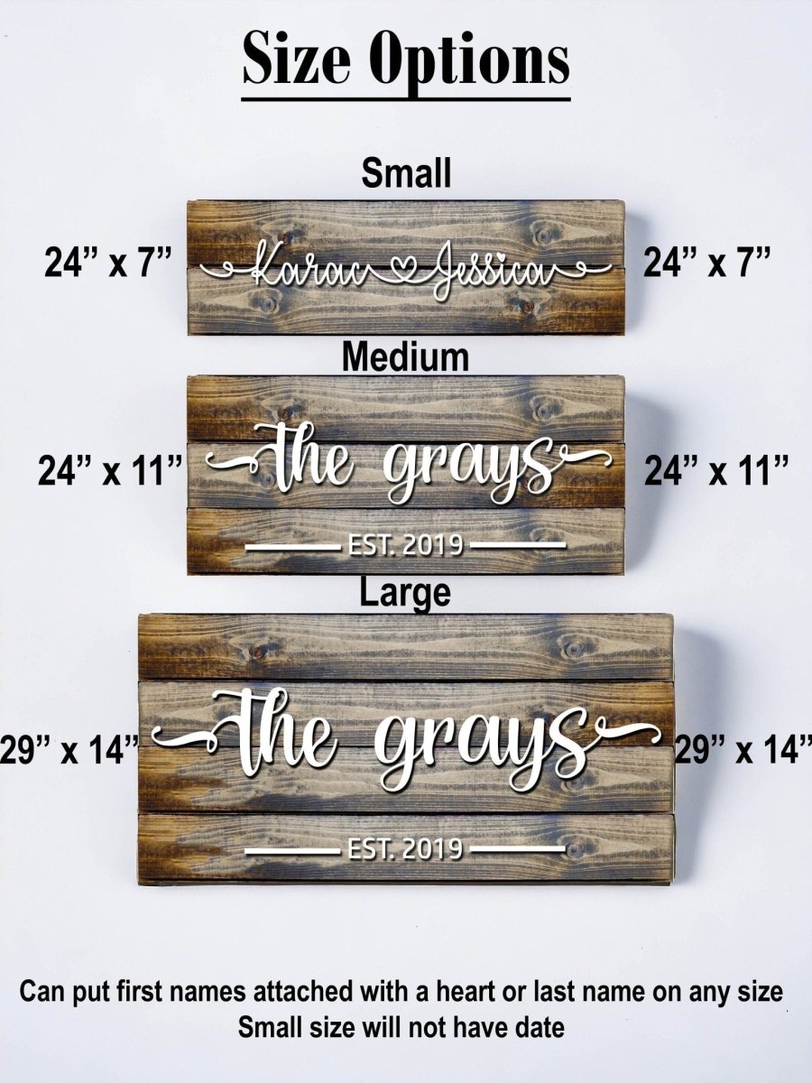 Personalized Family Name Sign, customized valentines day gift for husband wife, Last name wedding present for couples, Anniversary Gift Idea