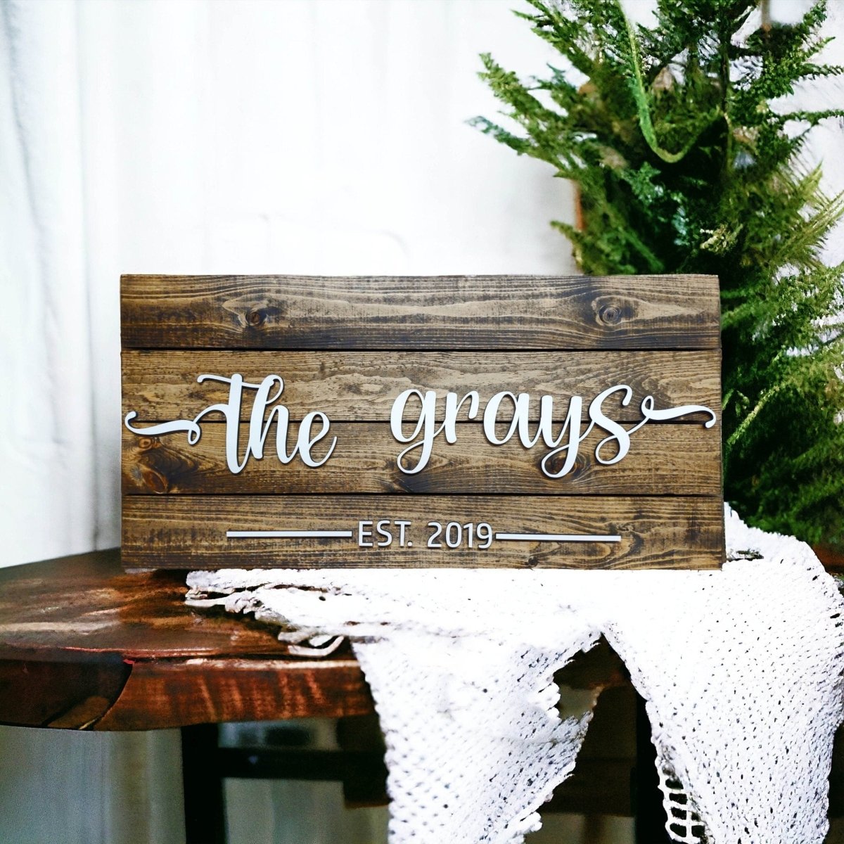 Personalized Family Name Sign, customized valentines day gift for husband wife, Last name wedding present for couples, Anniversary Gift Idea