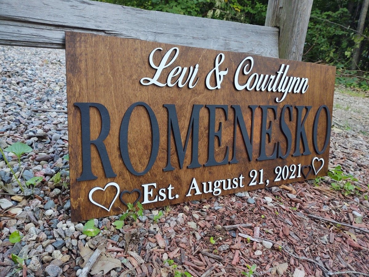 Wedding Gift Last Name Sign, Housewarming, wedding gift, anniversary gift, bridal shower decor, family name sign, Couple sign, rustic