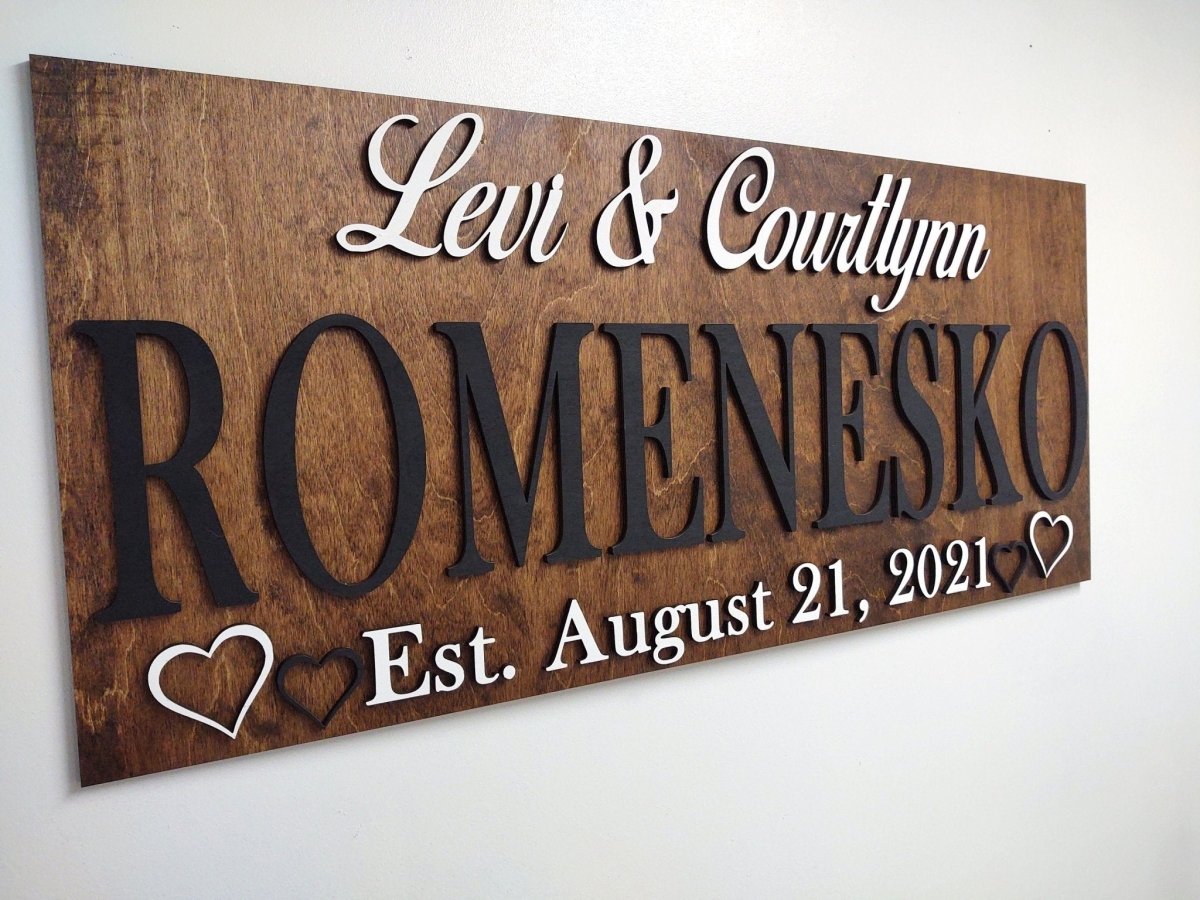 Wedding Gift Last Name Sign, Housewarming, wedding gift, anniversary gift, bridal shower decor, family name sign, Couple sign, rustic