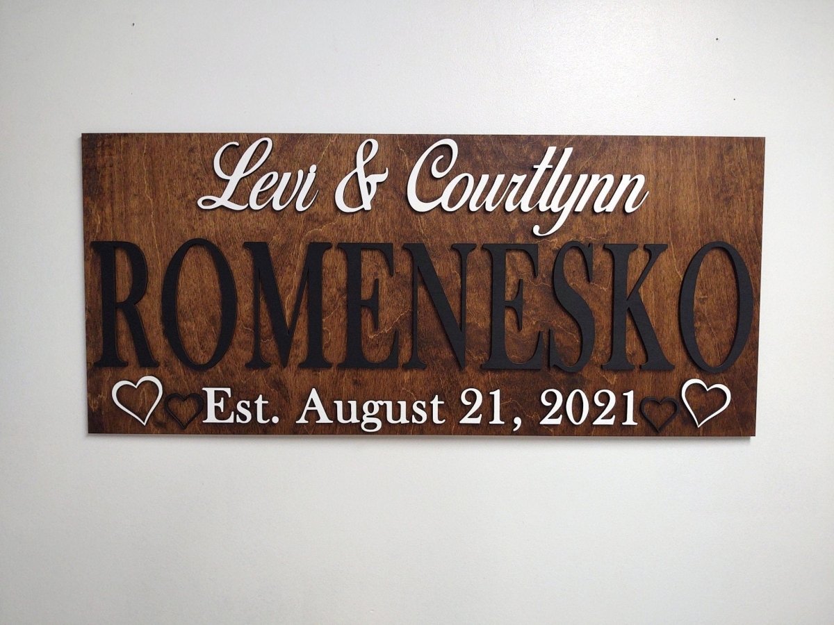 Wedding Gift Last Name Sign, Housewarming, wedding gift, anniversary gift, bridal shower decor, family name sign, Couple sign, rustic