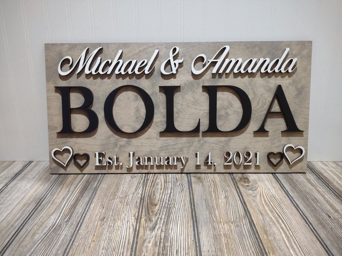 Wedding Gift Last Name Sign, Housewarming, wedding gift, anniversary gift, bridal shower decor, family name sign, Couple sign, rustic